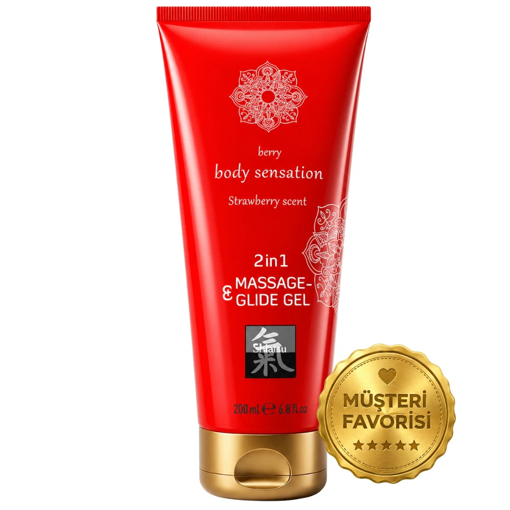 Massage & Glide Çilek 2'si 1 Arada Masaj ve Kayganlaştırıcı Jel