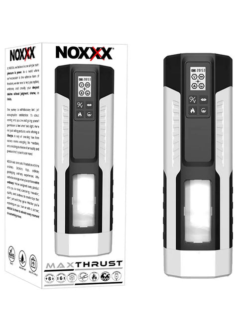 Max Thrust Isıtmalı Vakumlu Şarjlı Mastürbatör, LCD Ekranlı