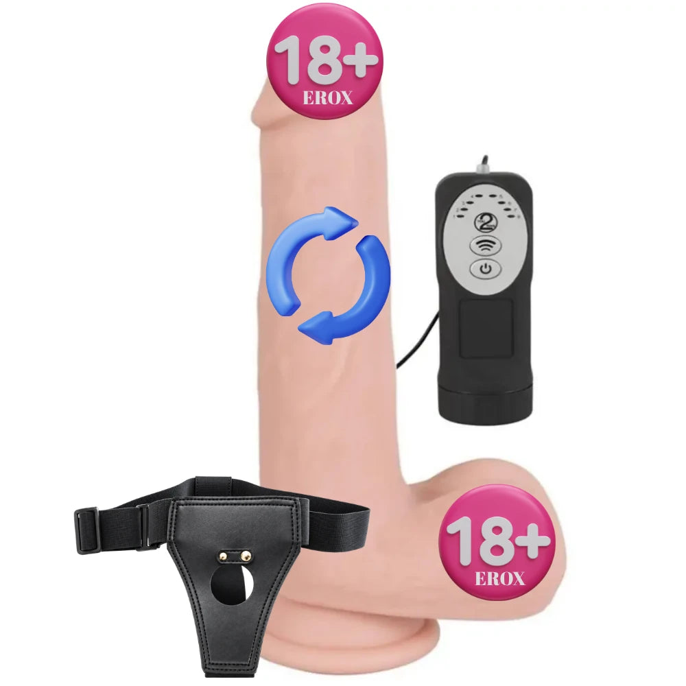 Medical Silicone Dönen Hareketli Titreşimli Strapon Dildo