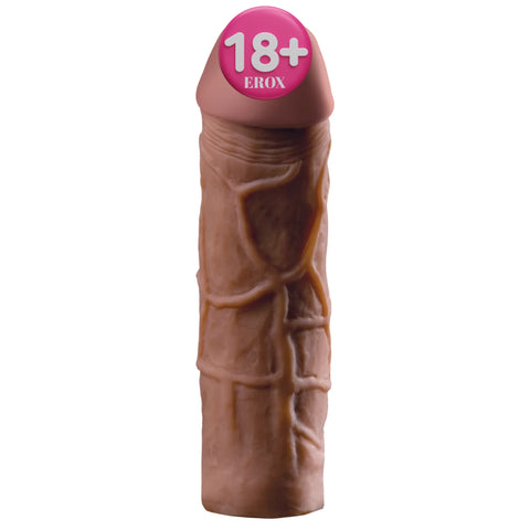 Mega 2 İnç Uzatmalı Ten Hissi Penis Kılıfı – Kahverengi