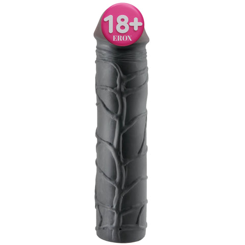 Mega 3 İnç Uzatmalı Ten Hissi Penis Kılıfı – Siyah