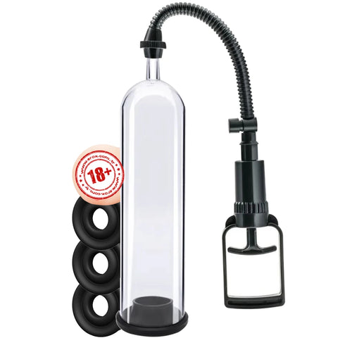 Mens Pump Tetikli Penis Pompası Seti – 3 Silikon Başlık ve Vajina Başlık