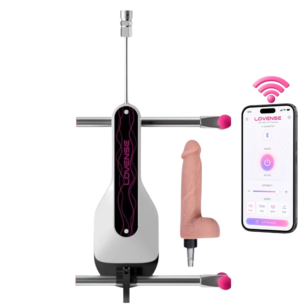 Mini Sex Machine Uygulama Kontrollü Kompakt Seks Makinesi – Gri Pembe