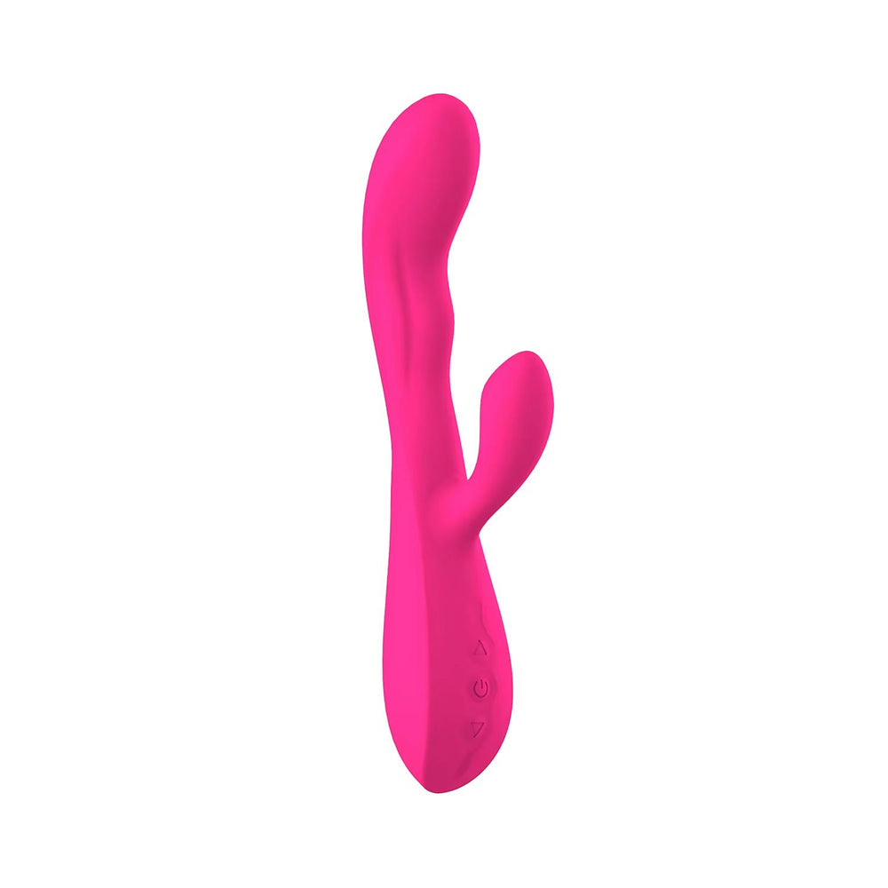 Modern Manyetik Şarjlı 23 cm Uyarıcılı Rabbit Vibratör – Pembe