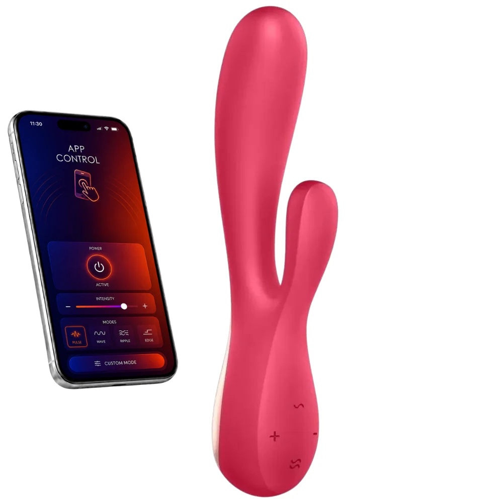 Mono Flex Uygulama Kontrollü Esnek Rabbit Vibratör – Kırmızı