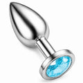 mavi taşlı çelik anal plug small – görsel 1