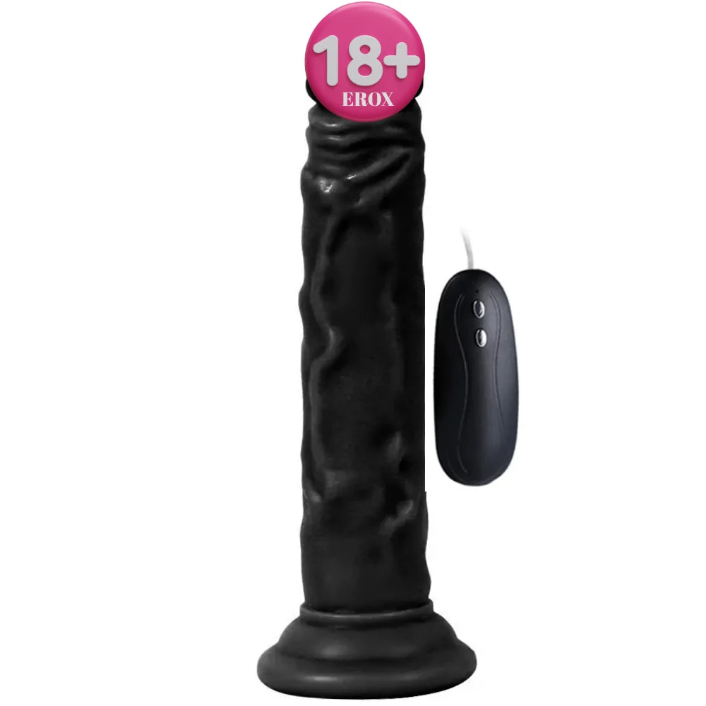 Naturo Kumandalı Titreşimli Realistik Vibratör 18,5 cm – Siyah