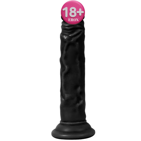 Naturo Vantuzlu Damarlı Realistik Penis – 18,5 cm, Siyah