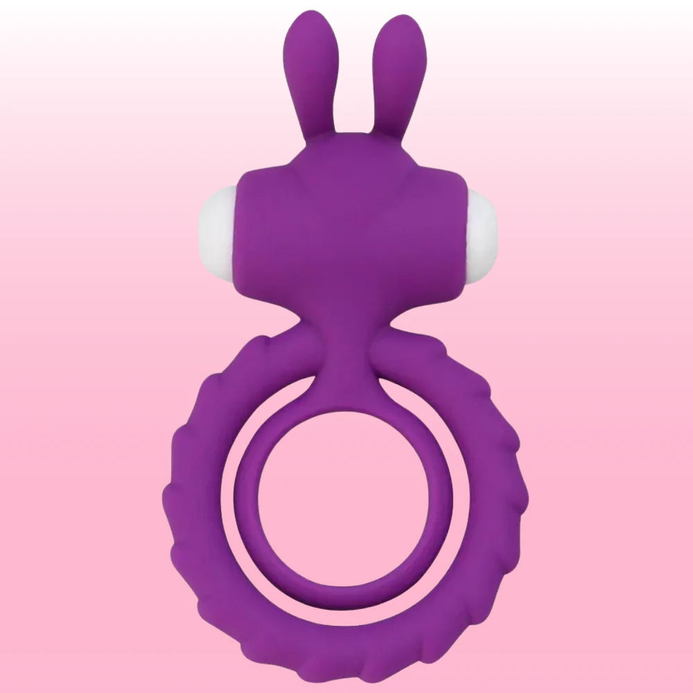 Nuo Rabbit Tavşan Kulaklı Titreşimli Penis Halkası – Mor
