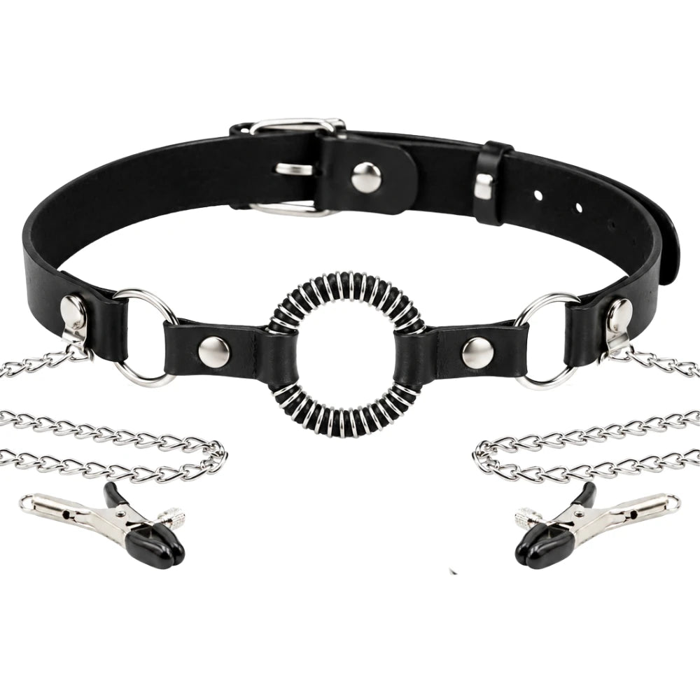 O-ring gag ve göğüs ucu kelepçesi – görsel 1