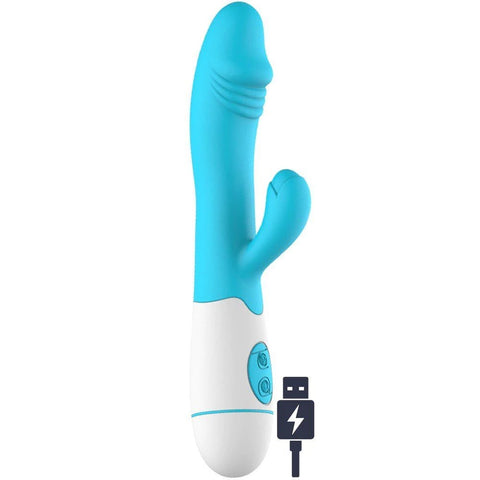 Olai Çift Motorlu 30 Modlu Şarjlı Rabbit Vibratör – Mavi