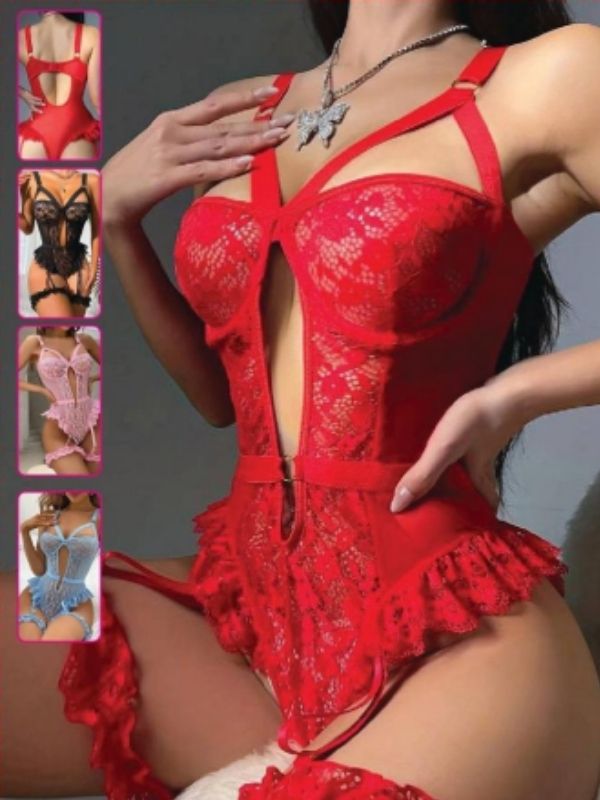 fırfırlı dantel jartiyerli body – görsel 1