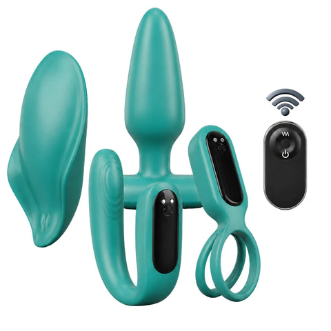 Partner Fantasy Love Kit 4 Aparatlı Kumandalı Çift Vibratör Seti
