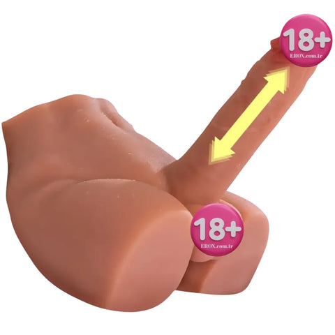 Peel Titreşimli ve İtme Hareketli Penisli Erkek Gövde Mastürbatör