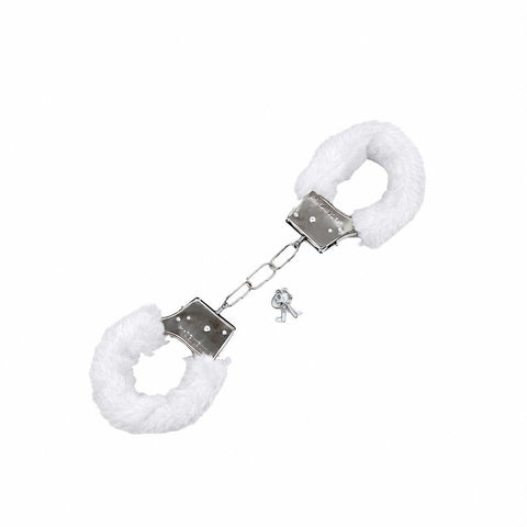 Peluş İç Yüzeyli Metal Fantezi Kelepçe – Beyaz, Kilitli