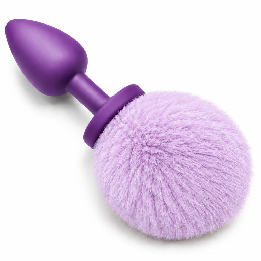 Peluş Tavşan Kuyruklu Silikon Anal Plug – Mor