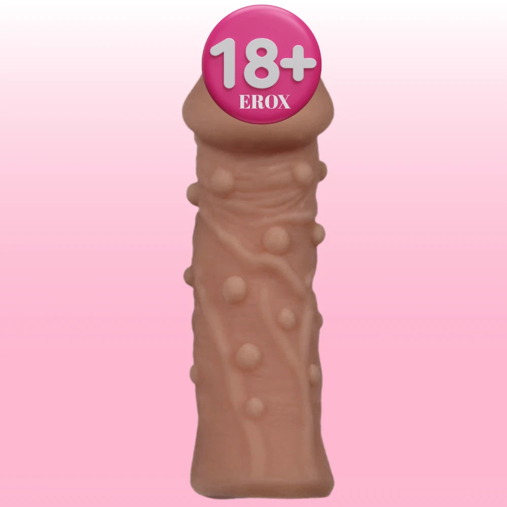 Penis Sleeve Notch Damarlı Tırtıklı Kalınlaştırıcı Kılıf – Kahverengi