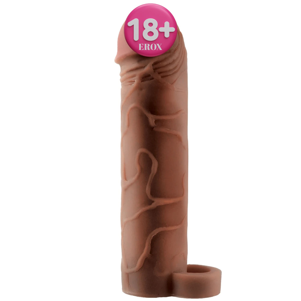 Perfect 2 İnç Testis Halkalı Dolgulu Penis Kılıfı – Kahverengi