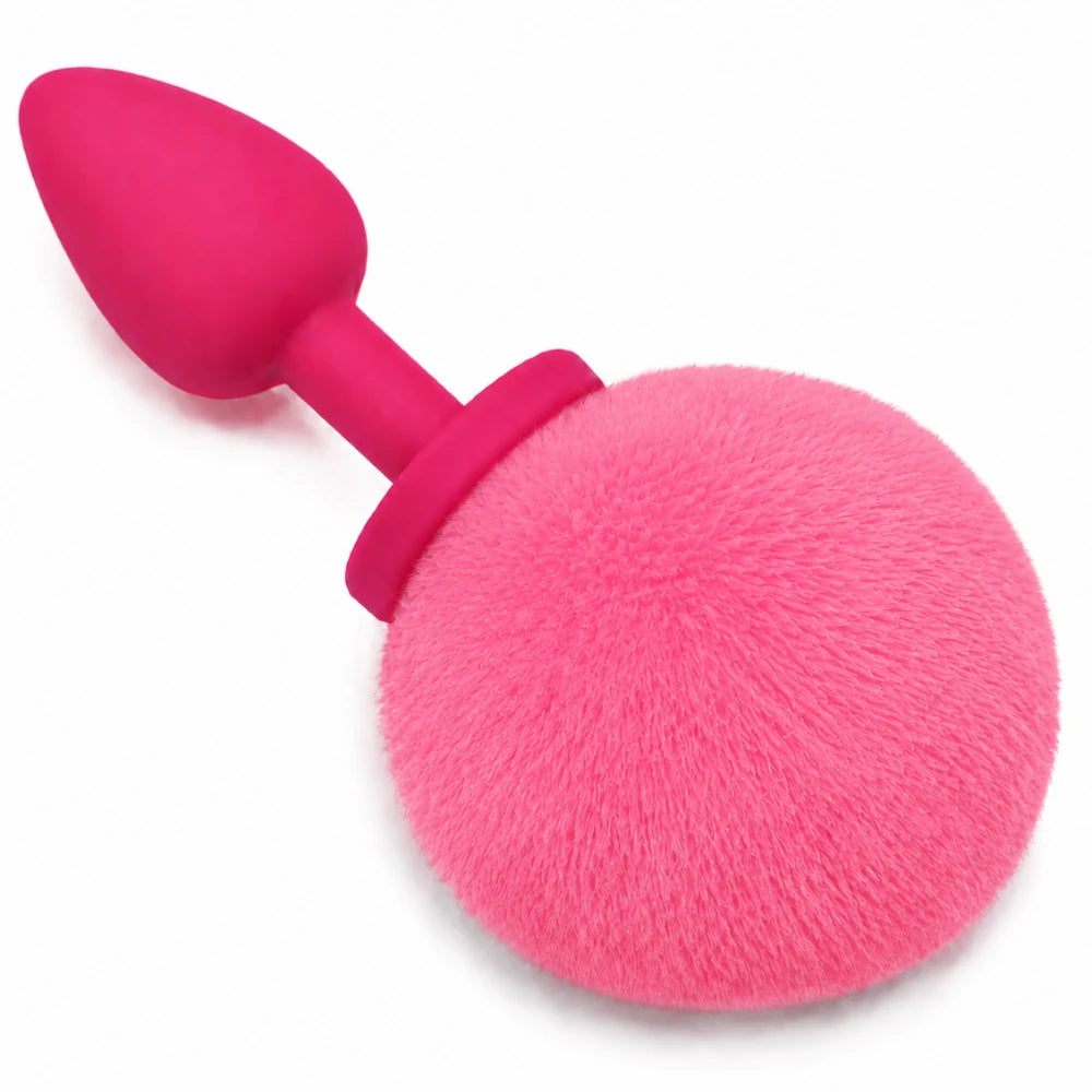 Ponpon Kuyruklu Yumuşak Silikon Anal Plug – Pembe
