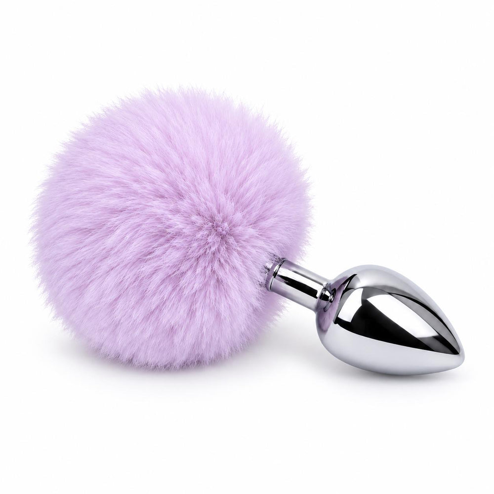 Ponponlu Küçük Boy Metal Anal Plug 7 cm – Lila