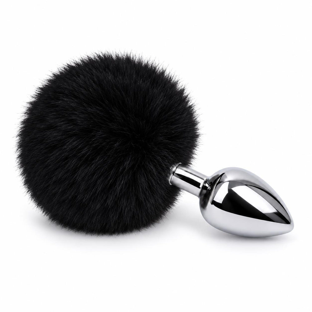 Ponponlu Küçük Boy Metal Anal Plug 7 cm – Siyah