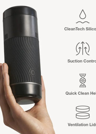Arcwave Pow CleanTech Silicon Emiş Güçlü Mastürbatör Black