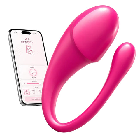 Push Bluetooth Uygulama Kontrollü Giyilebilir Vibratör – Pembe