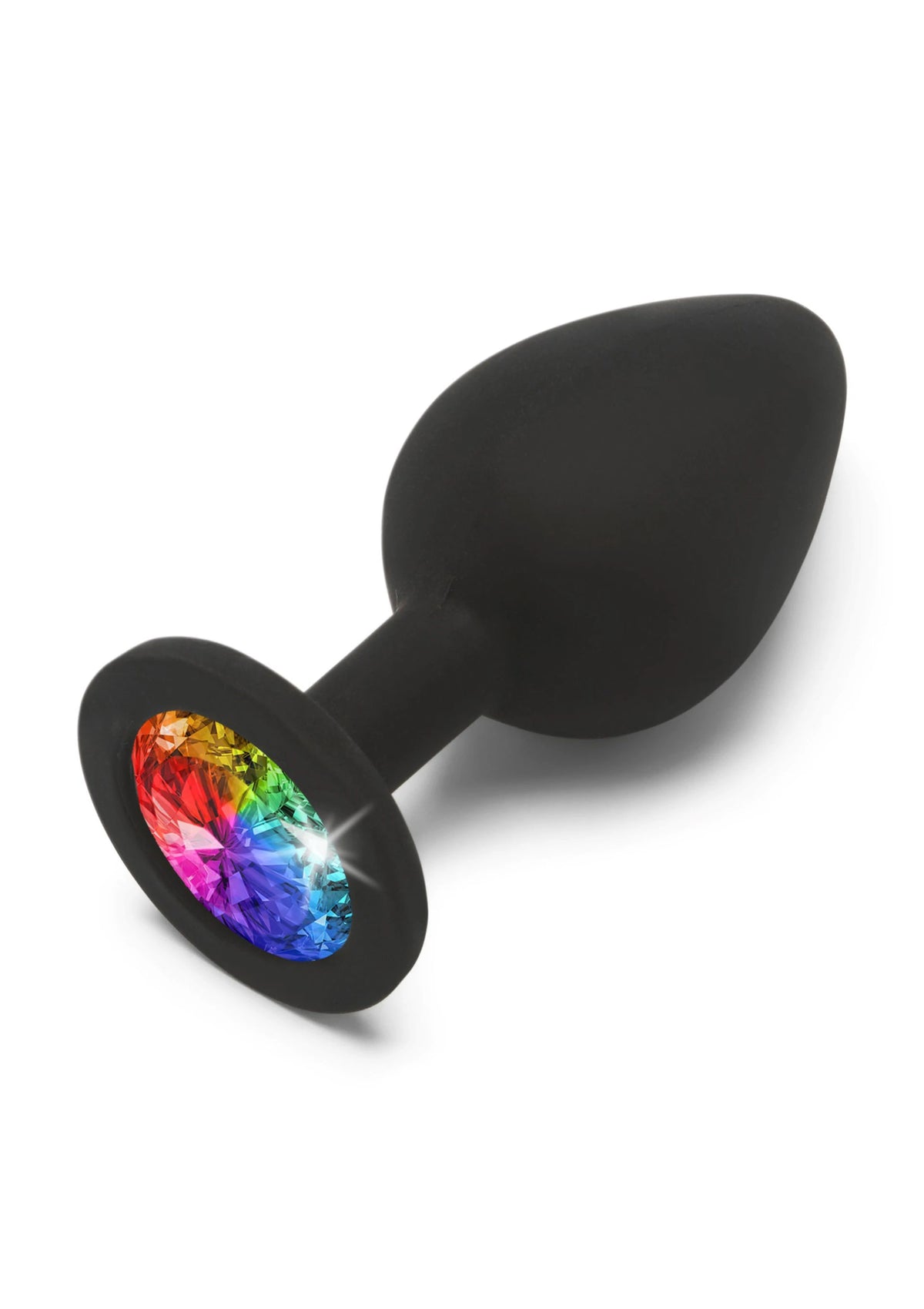 Rainbow çok renkli taşlı silikon anal plug medium – görsel 3