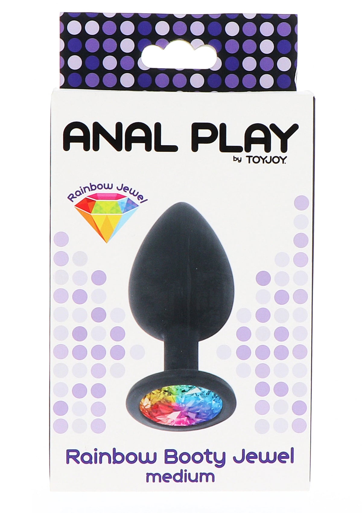 Rainbow çok renkli taşlı silikon anal plug medium – görsel 4
