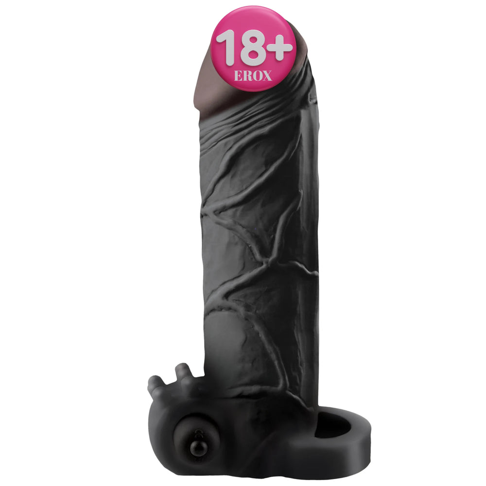 Real Feel 2 İnç Titreşimli Et Dokulu Penis Kılıfı – Siyah