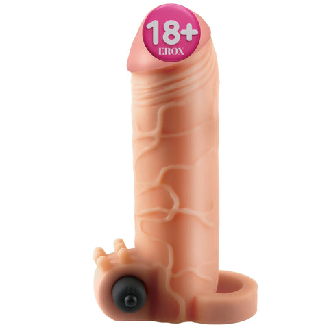 Real Feel 2 İnç Titreşimli Et Dokulu Penis Kılıfı – Ten Rengi