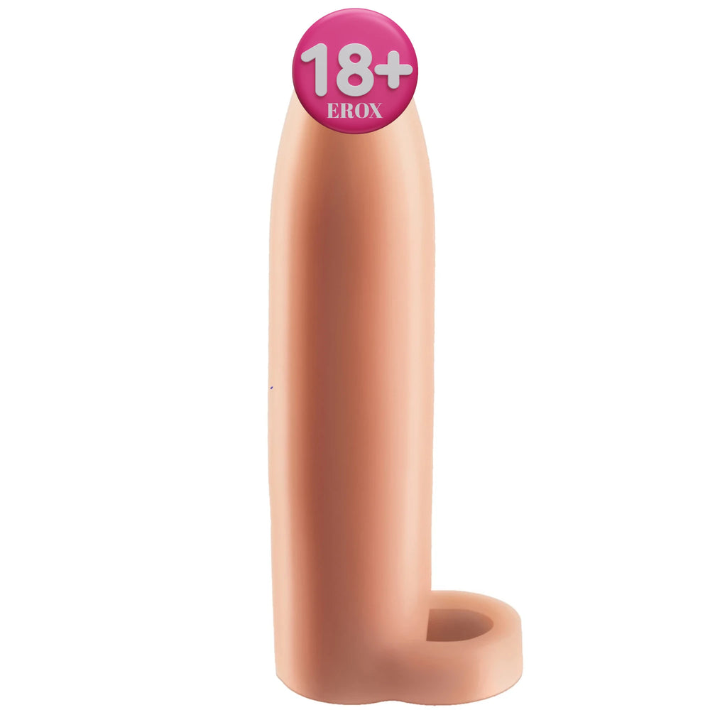 Real Feel Enhancer Açık Uçlu Testis Kayışlı Penis Kılıfı