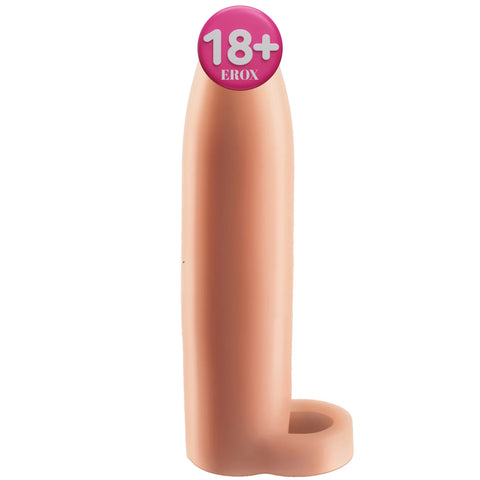 Real Feel Enhancer Açık Uçlu Testis Kayışlı Penis Kılıfı