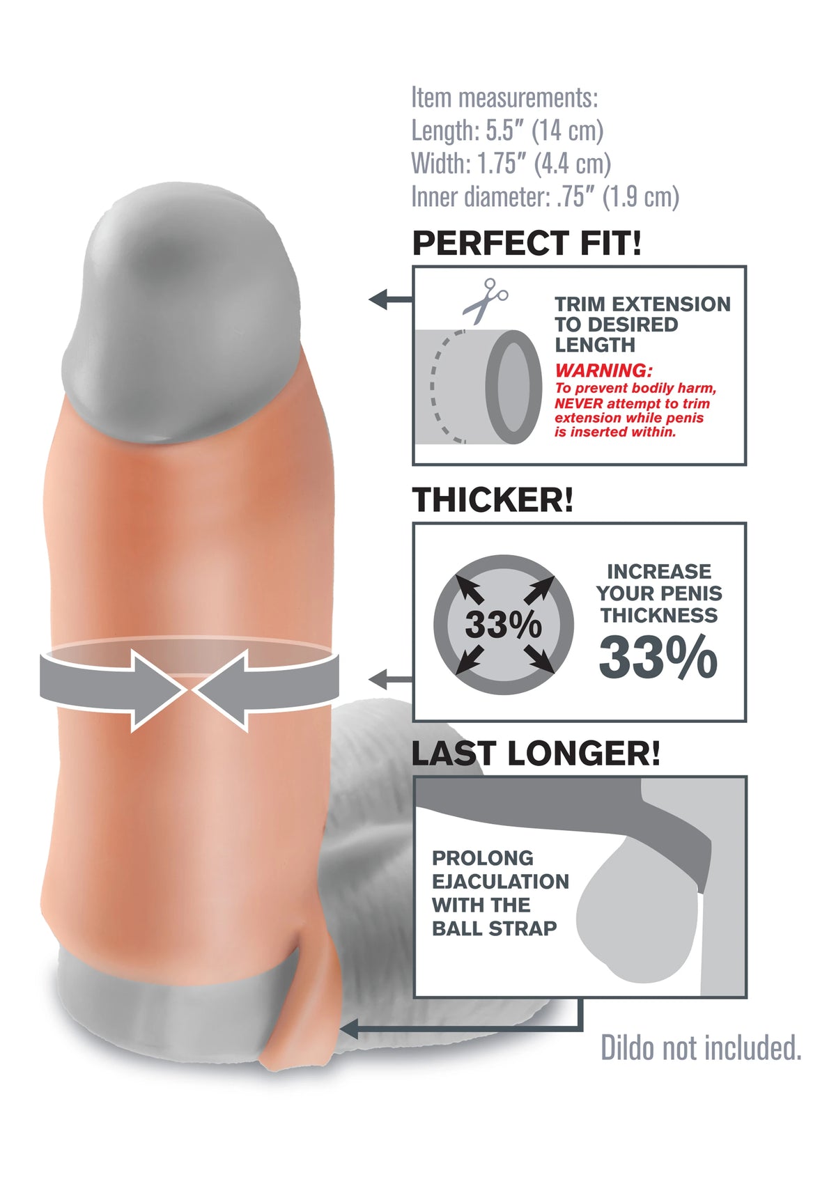 Real Feel Enhancer açık uçlu penis kılıfı – görsel 3