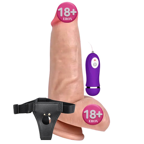 Red Eagle Titreşimli Kompakt Realistik Penis 16 cm – Lastikli Kemerli