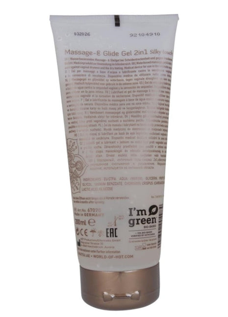 Hot Shiatsu Massage & Glide Gel 2in1 Silky Touch Masaj ve Kayganlaştırıcı Jel 200 ml.