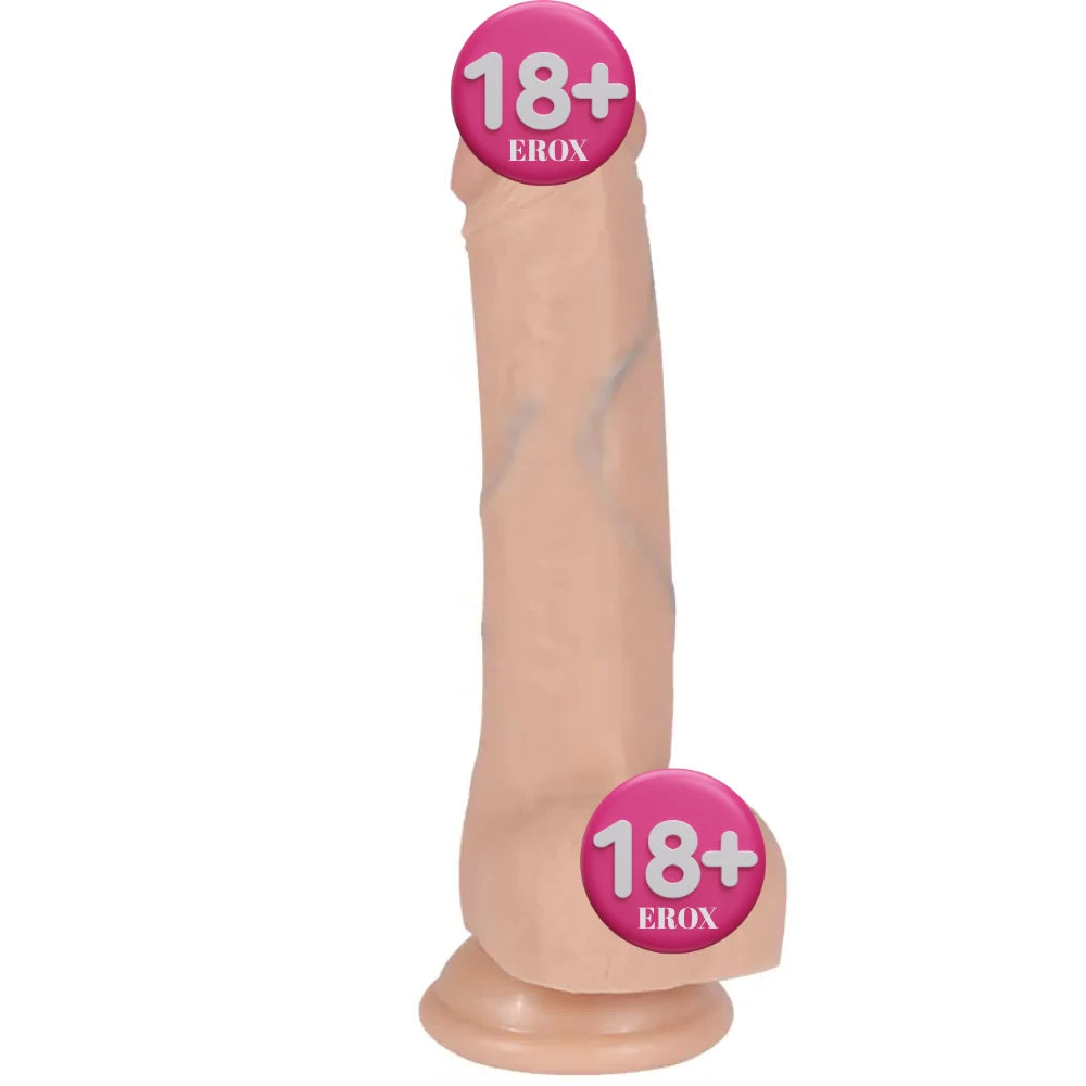 Sean Esnek TPR Dokulu Titreşimsiz Realistik Penis – 22 cm