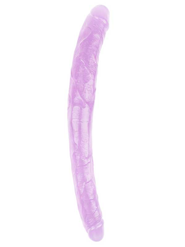Şeffaf Jel Çift Taraflı Dildo – 45 cm Mor
