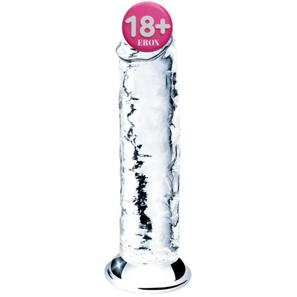 Şeffaf Kavisli Jel Dokulu Realistik Dildo 18 cm