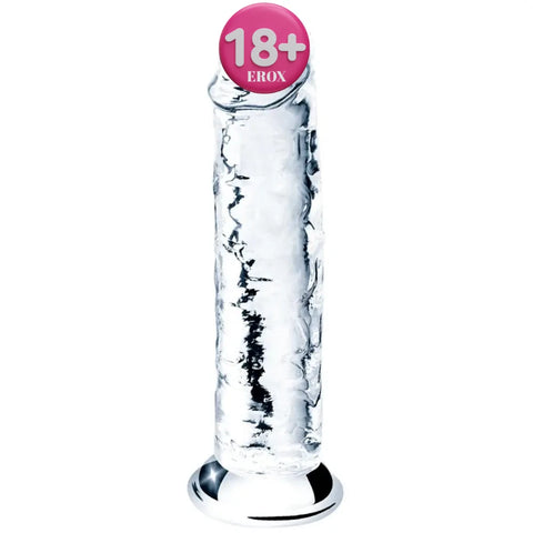 Şeffaf Kavisli Jel Dokulu Realistik Dildo 18 cm