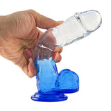 şeffaf mavi silikon realistik dildo – görsel 3
