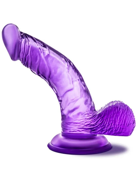 Şeffaf Mor Jel Dokulu Vantuzlu Penis 14,5 cm