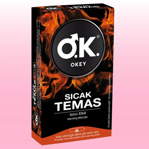 Sıcak Temas Isıtıcı Kremli Kayganlaştırıcılı Prezervatif – 10'lu