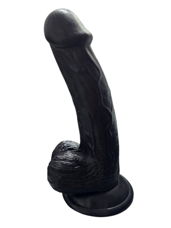 Siyah Testisli Gerçekçi Dildo 19 cm