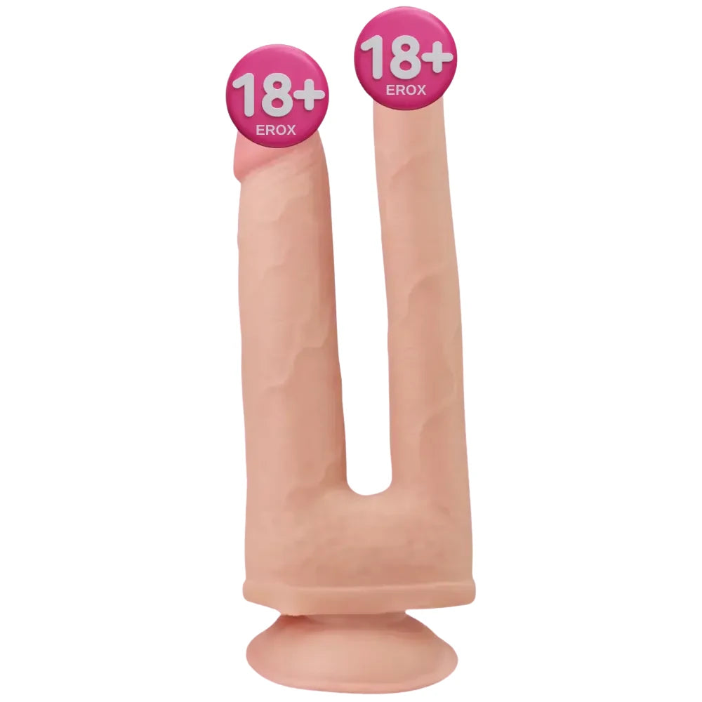 Sliding Skin çift şaftlı realistik penis – görsel 1