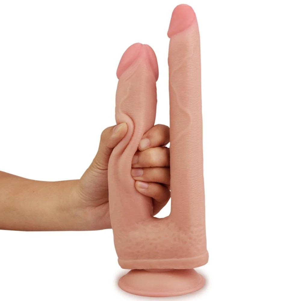 Sliding Skin çift şaftlı realistik penis – görsel 3