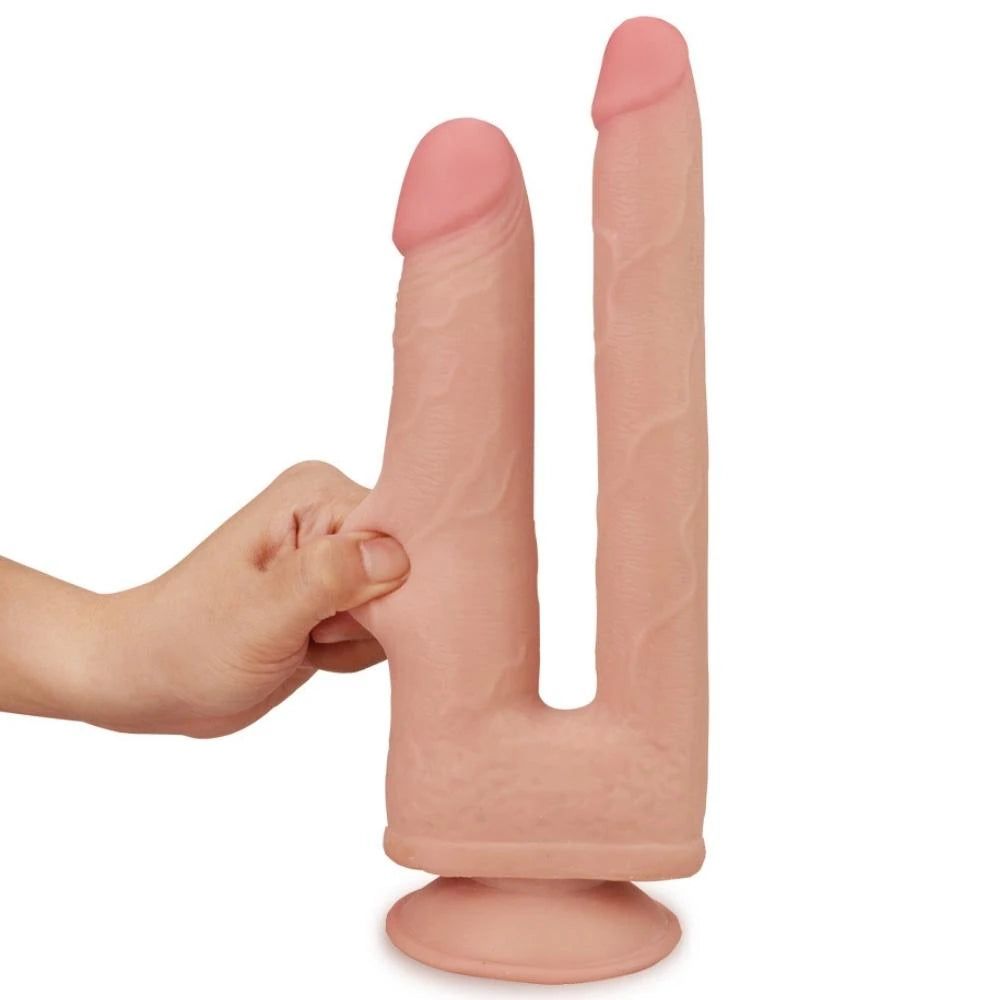 Sliding Skin çift şaftlı realistik penis – görsel 5