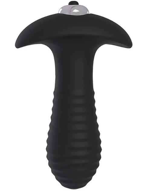 Spiral Gövdeli Titreşimli Anal Plug, Giyilebilir – Siyah
