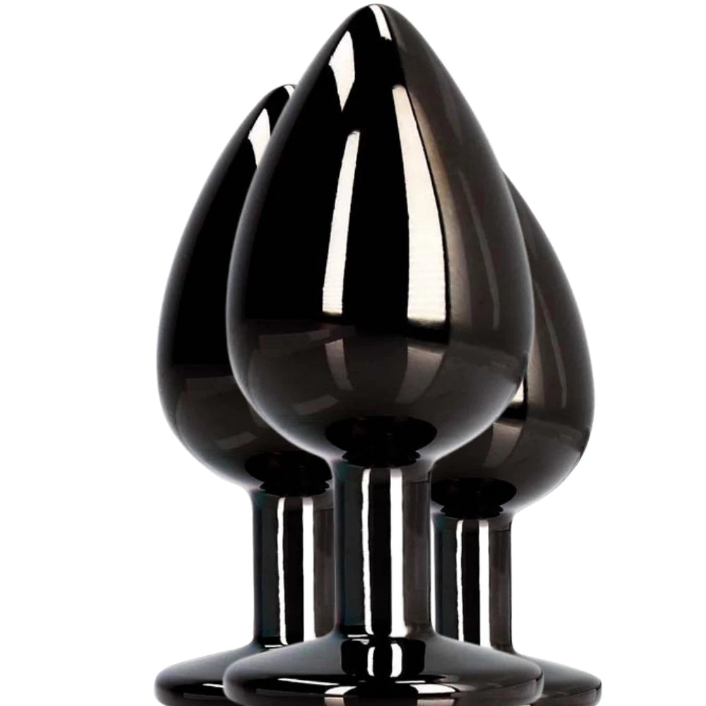 taşlı metal anal plug seti – görsel 2