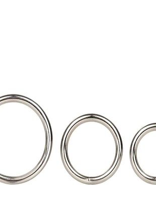 Calexotics Silver Ring 3 Piece Set Metal Penis Halkası Seti